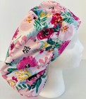 Floral Print Size Large Medical Bouffant Scrub Cap Surgery Hat