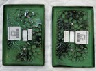 Anthropologie Green Floral Decorative Toggle Light Switch Plates Set Of 2
