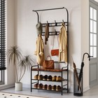 Industrial Hall Tree With Bench   Shoe Storage Coat Rack Shoe Bench With 9 Hooks