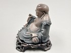 Antique 1930s Chinese Fuzhao Lacquer Happy Budai On Stand Statue  4 5  Tall