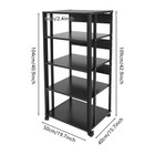 5 Tier Av Media Stand Corner Tv Stand Movable Audio Rack Stereo Cabinet Black