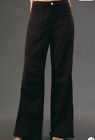 Anthropologie Amo Severine Cargo High Rise Wide Leg Jeans Size 26 Black Relaxed