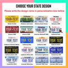 Any State Your Text Personalized License Plate Custom Auto Car  Tag Free Proof