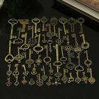 Set Of 69 Antique Old Look Ornate Skeleton Keys Lot Pendant Fancy Heart Wing New