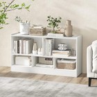 5 Cube Bookcase  2 Tier Bookshelf Organizer W open Compartments wood Bookshelves