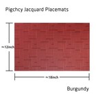 6 Pcs 18x12 Inch Burgundy Red Woven Vinyl Placemats Washable Heat Mats