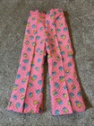 Vtg Health-tex Sz 4 Flower Power Hippy Girls Flare Leg Pants         