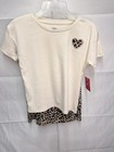 Pro Player Girls 2-piece Ribbed Tee   Leopard Print Skort Set Heart Size 6