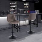Bar Stools Set Of 2  Swivel Counter Height Barstools With Back  Adjustable Faux 