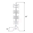 Sswbasics 4-tier Chrome Rotating Standing Literature Rack - 64 h X 16 d - 16