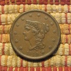 1840 Braided Hair Large Cent  Xf     Original  Bold Details   Rich Caramel Tones