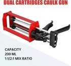 Dual Caulking Gun epoxy Gun For 200 Ml 6 75 Fl Oz 1 1 Or 2 1 Mix Ratio  manual D