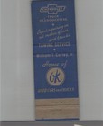 Matchbook Cover - Vintage Chevy Dealer Main St  Chevrolet Wakefield  Maa