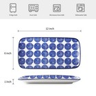 Selamica Ceramic 12 Inch Serving Platters Set Of 4 Vintage Blue
