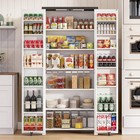72  Tall Kitchen Pantry Cabinets Led Adjustable Shelves Food Storage Cupboard