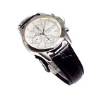Seiko Chronograph Snd363p1 Men   s Watch White Dial Black Leather Band From Japan