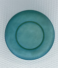 Vtg Turquoise Lucite Shank Buttons Set Of 2 Ringed Design 1 1 8  Plastic 1950s