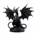 Black Dragon Statue  Dark Fantasy Dragon Figurine  Gothic Home Decor  Dragon Lov