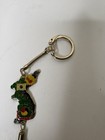 Seoul Korea Souvenir Keychain South Korea Flag Gold Tone Rabbit Blue Tassel