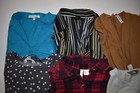 Wholesale Bulk Lot Of 12 Womens Large 12-14 Long Sleeve Business Tops Blouses