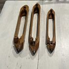 Vintage Wooden Weaving Textile Mill Bobbin Shuttle Boats Loom Needles Lot Of 3