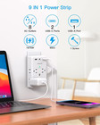 Power Strip Surge Protector Multi Plug Outlet Extender With Usb C Ports  3 Sided