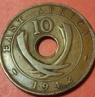 1942 East Africa 10 Cent Coin Free Shipping