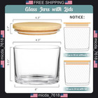 6 Pack 16oz Glass Candle Jars With Bamboo Lids For Diy Candle Making