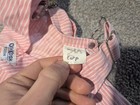 Vintage Oshkosh Bgosh Overalls Girls 6 Months Pink White Striped Vestbak 80s Bib