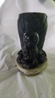 Vintage Chinese Soapstone Brush Pot Or Planter- Squirrel And Grape Motif