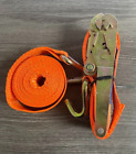 8 Pack 2 x 15  Ratchet Tie Down Straps Double J Hook 5000lbs Heavy Duty Orange
