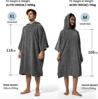 Winthome Beach Surf Poncho Hoodie Changing Towel Robe Oversized Zipper Pocket Os