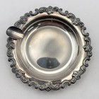 Vintage German Sterling Silver Cigar Ashtray Ornate Floral 31 Grams Round 3 5 8   