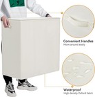 180l 3 Section Laundry Hamper With Lid 3 Removable Bags Beige Large Clothes Bask