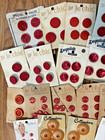Vtg  Lot 60  Full Cards Buttons-asst  Bright Colors-red  Blue  Purple Buttons
