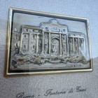 Vtg Italian Framed 925 Silver Relief Plaque Roma Trevi Fountain Lk Mc 152