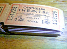 Original Vintage Lot 100 14c Tickets Orpheum Theatre Mitchell Indiana