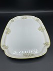 Vintage Hand Painted Nippon Tray Gold Stripe Flowers Yellow Serving Dresser