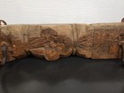 Architectural Salvage Wooden Wall Hanging 2 Iron Hook Hanger Old Hand Carved