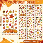 9 Sheets Fall Decorations  274 Pcs Fall Window Clings  Double Sided Autumn Stick