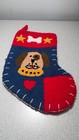 Vintage Needlepoint Doggie Christmas Stocking  12  X 8  Cotton