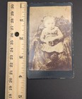 Cdv Antique Photo Carte De Visite Baby Infant Child Toy Or Rattle Button Shoes