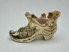 Vintage Silver Metal Victorian Style Shoe Boot Pink Velvet Pin Cushion Sewing