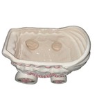 Vintage Ceramic Baby Carriage Planter It   s A Girl Retro Nursery Decor Pink