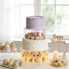 3 Pcs Clear Acrylic Cake Stand W  Led Lights  Round Fillable Cake Display Riser