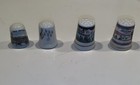 Antique Vintage Sewing Thimble Lot Of 5 Ceramic London Maack Louisiana Firenze