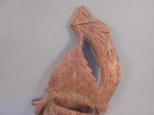 Antique Black Forest Hand Carved Wood Hanging Match Safe Holder Leaf Twig