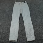New J Crew Jeans Womens 24 White Cream Denim Pants High Rise Skinny Stretch Flex