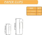 220pcs Silver Paper Clips  Medium And Jumbo Size  1 3 Inch   2 Inch  Office Pape
