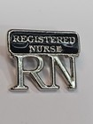 Rn Registered Nurse Lapel Pin Silver   Black Colors